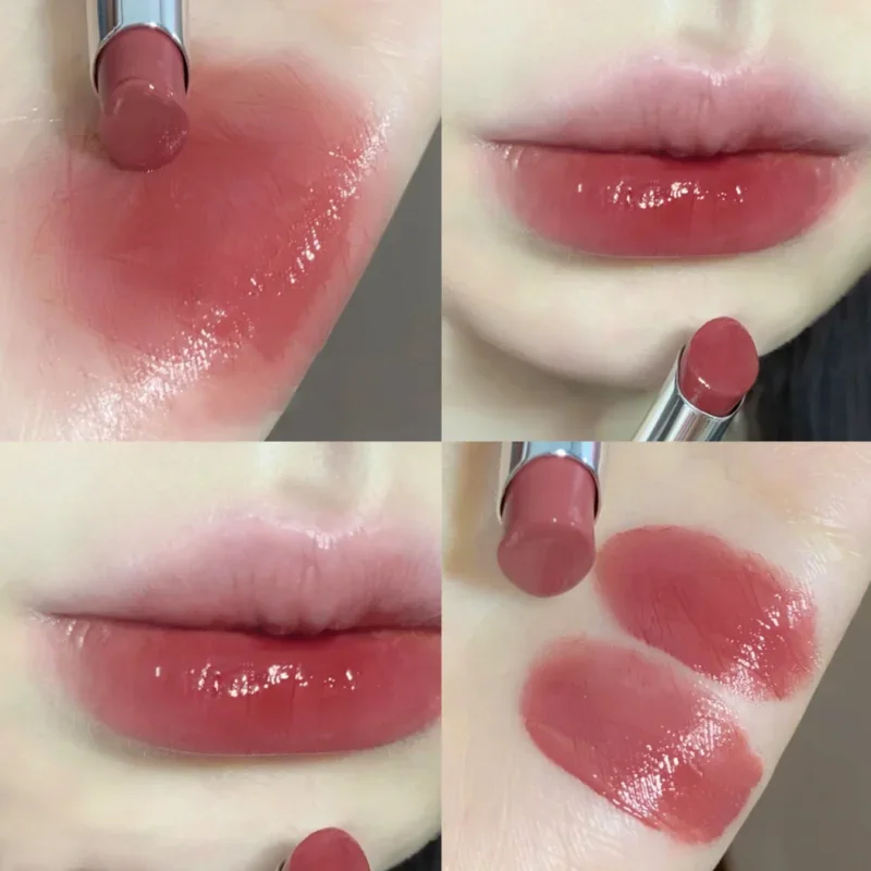 Lápiz labial hidratante Jelly Cherry Red antiadherente Cup, tintado bálsamo labial, reparación de labios antigrietas, cuidado de labios, Cosméticos de maquillaje para mujeres