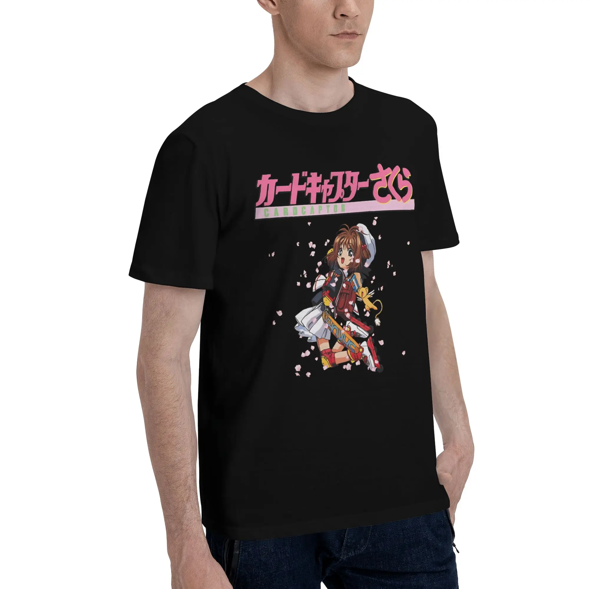 Roller Skates Funny 100% Cotton T-Shirt Bandai Cardcaptor Sakura Tops Tees For Men