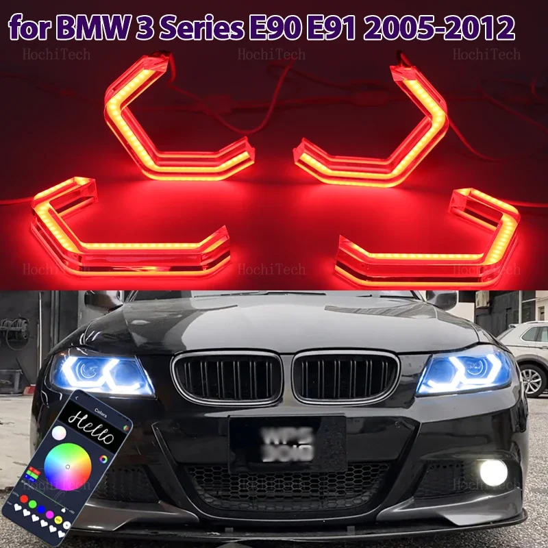 

APP Remote control M4 style RGB Ring Angel Eyes LED Light Rings for BMW 3 Series E90 E91 2005-2012 316i 318i 320i 328i 330i 335i