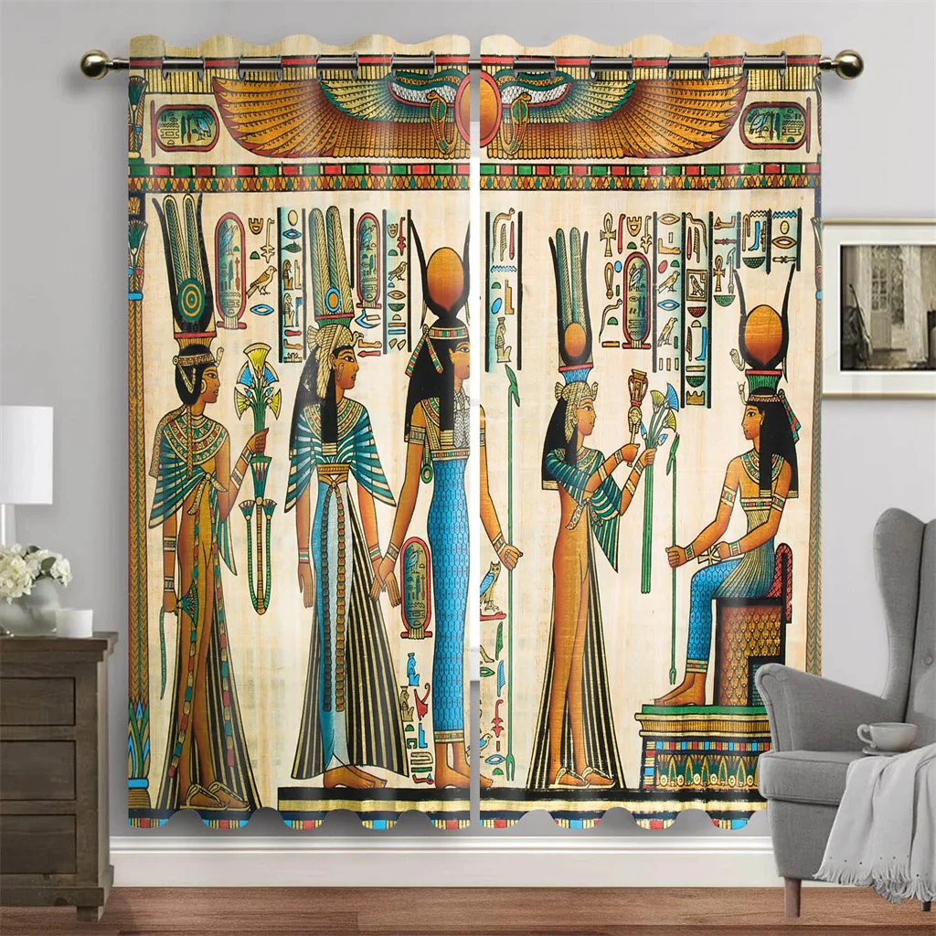 Ancient Egyptian Gods Curtains Luxury Living Room Decor Ancient Egyptian Culture Hieroglyphics Curtains Bedroom Window Decor