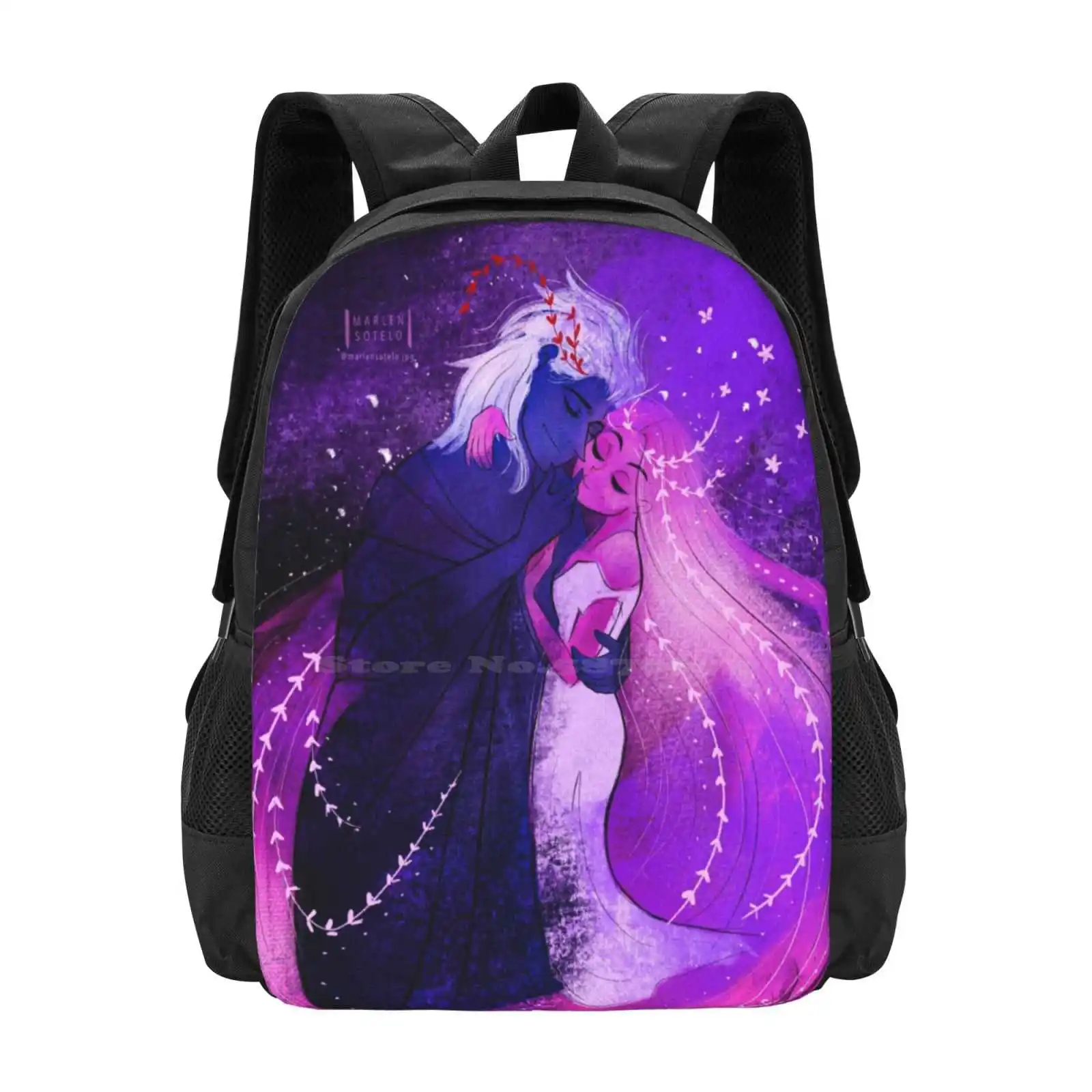 Hades & Persephone Lore Olympus Bolsa De Escola, Mochila De Grande Capacidade, Laptop Bag, Fan Art