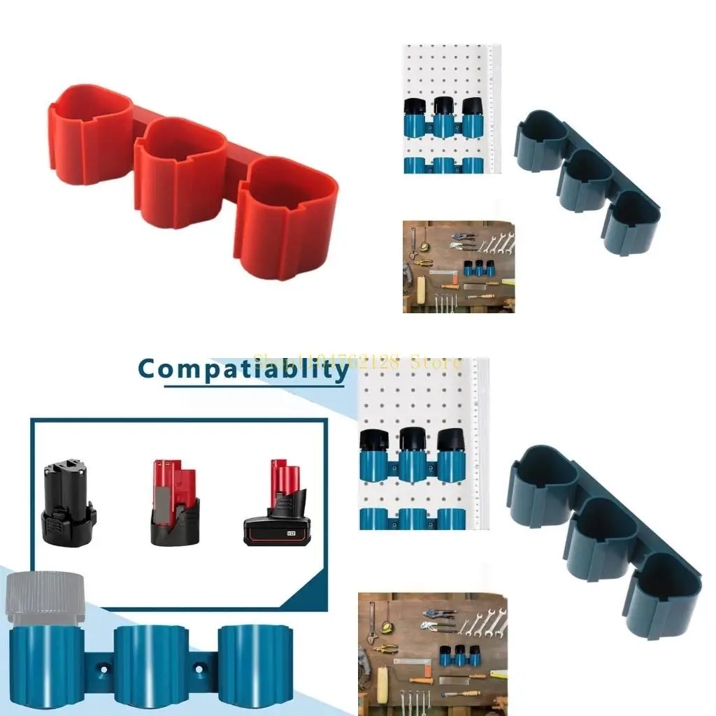 

Компактный держатель батареи на 3 слота для аккуратного хранения инструментов в гараже или мастерской, лучшая распродажа