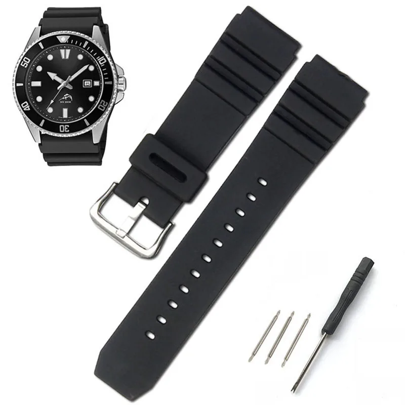 Correa de silicona MDV-106 para reloj Casio MTH-3050 MTP1374 MTP-1375 MTP-VD01 Swordfish, pulsera impermeable de goma de 22mm para hombre