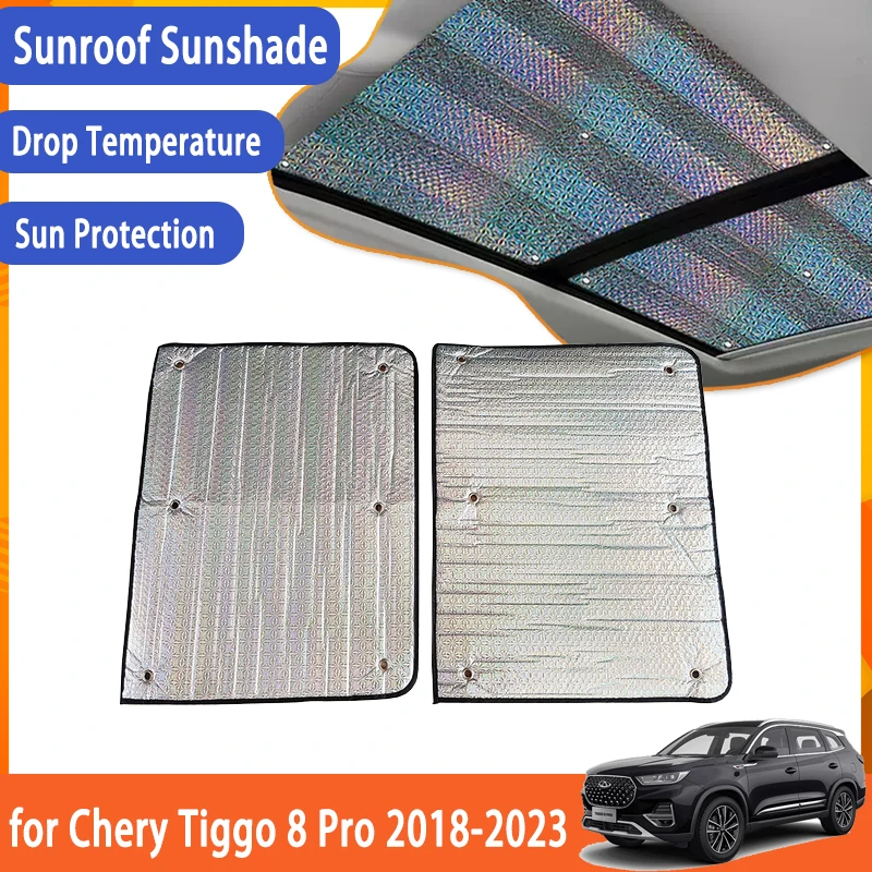 Car Sunroof Sunshade for Chery Tiggo 8 Pro Plus 2023 2022 2021 2020 2019 2018 Roof Sunscreen Heat Insulation Cover Windscreen