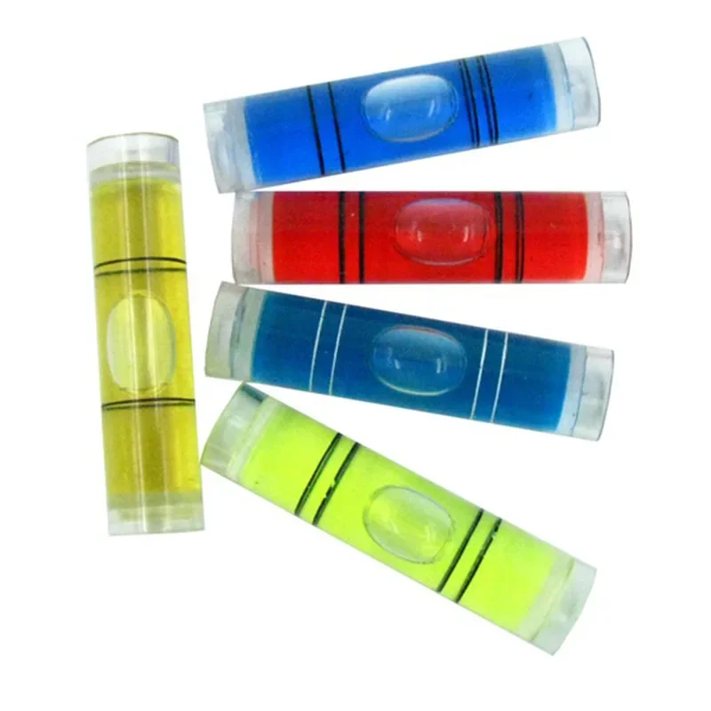 (100 Pieces/Lot) 9.5*40mm Plastic Tubular Bubble Level Yellow Blue Green Red Color Water Level For Photo Frame Household DIY