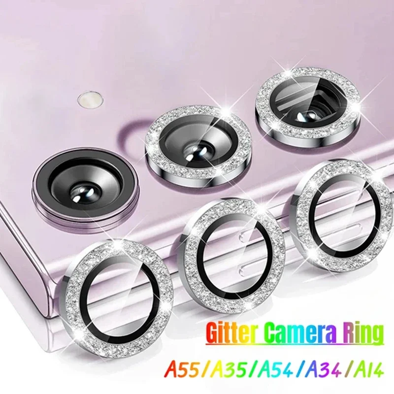 1 conjunto protetor de câmera gitter para samsung galaxy a55 a36 a16 a06 a35 a54 a34 a14 a15 sansung a36 tampa de lente de metal de vidro protetor