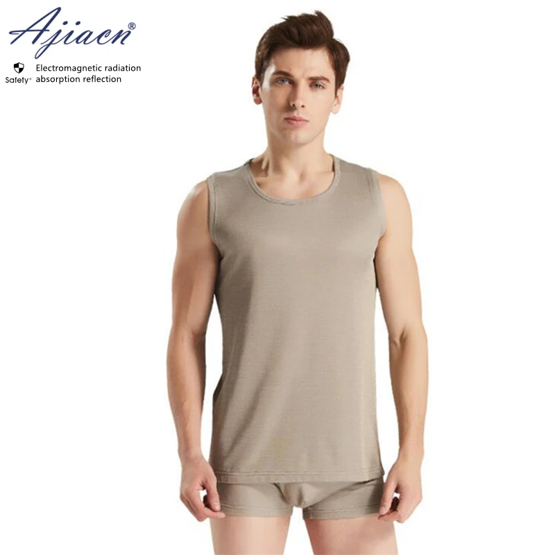 Electromagnetic radiation protective silver fiber knitted fabric underwear Motor room EMF shielding undershirt and underpants