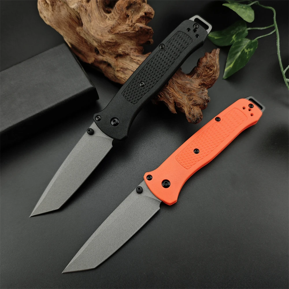 BM 537 Mini Flip Folding Knife Tanto Blade Nylon Fiber Handle Lightweight EDC Outdoor Hunting Tactical Fishing Essential Tool