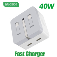 40W Dual USB C Port Fast Charger Foldable Type C EU UK US Plug Wall Charger Block For iPhone 14 Pro Max 12 13 iPad Power Adapter