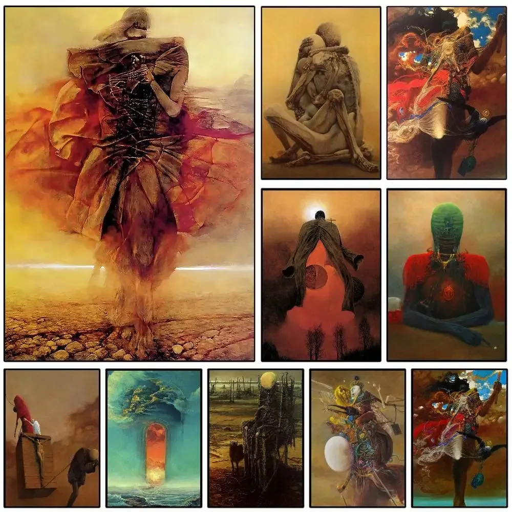 DIY Oil Painting By Numbers Famous Surrealism Artworks By Zdzislaw Beksinski Home Decoration Wall Room Decor Best Gift Frameelss