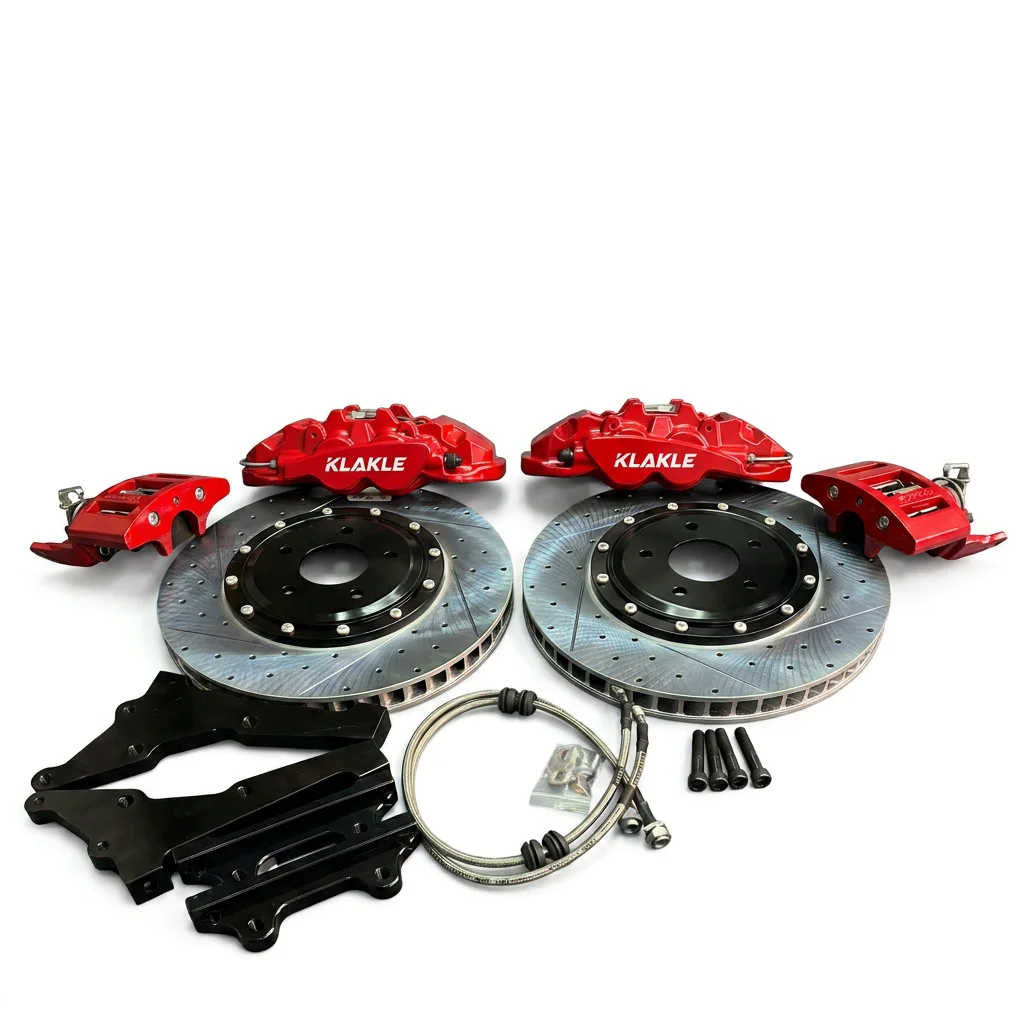 KLAKLE 8560 4 Big Piston Brake Caliper Kits Parking Brake Cable Caliper Mechanical Handbrake for Volkswagen Tiguan