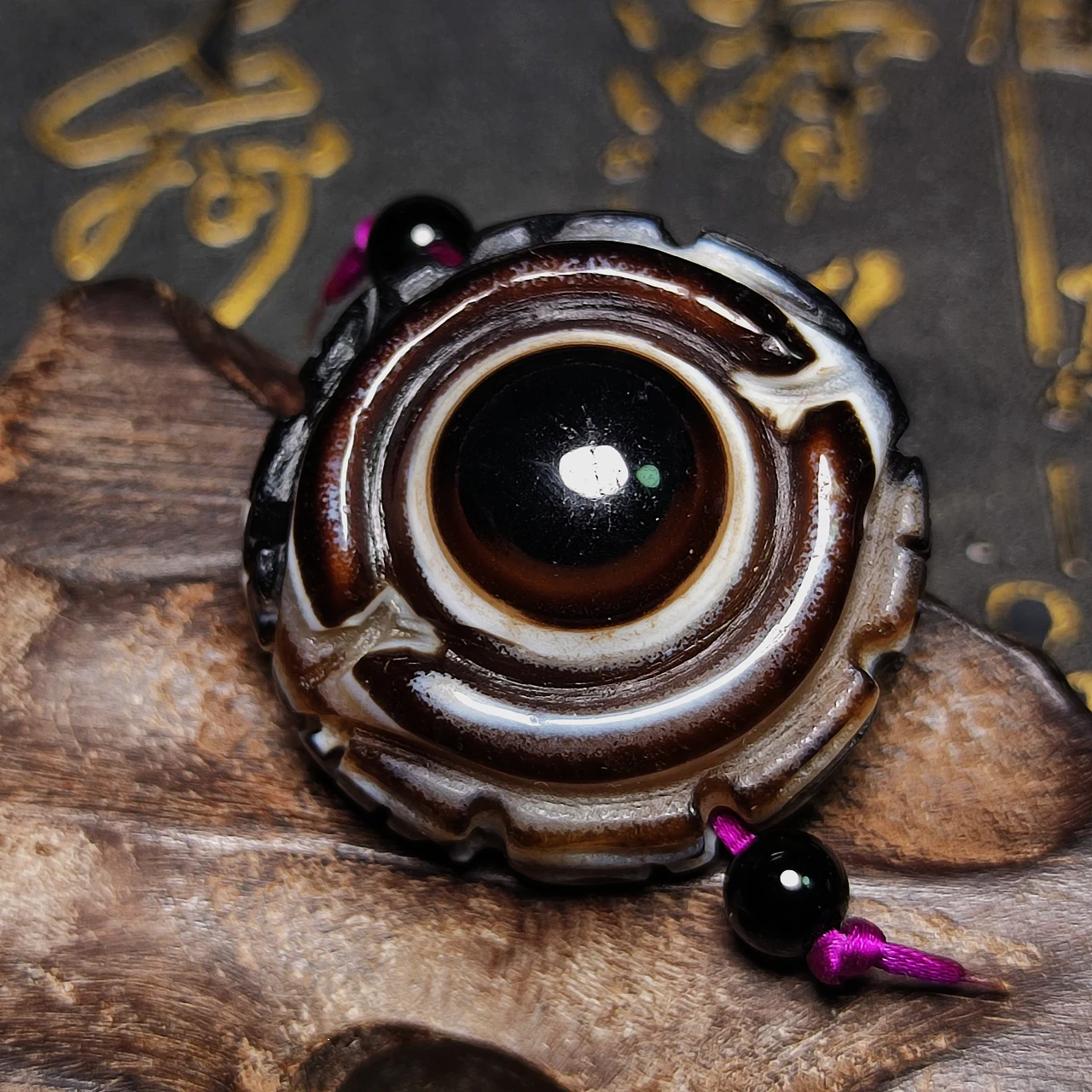 Tibetan Amulet Heavenly Eye Totem DZI Hand Carved Natural Primary Color Agate Stone Beads Men&Women Jewelry DIY