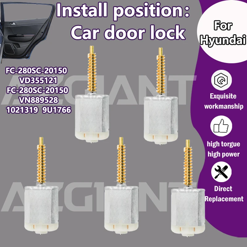 

5 шт. FC-280SC-20150 VD355121/VN889528 Автомобильный центральный дверной замок, двигатель постоянного тока 12 В для Hyundai Elantra GT Avante MD Creta, комплект угольных щеток