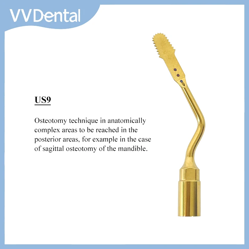 VVDental Piezo Surger Tips 1/3PCS US9 for WOODPECKER/ MECTRON Piezosurgery Dental Machine Micro-saw Bone Cutting Dentistry Tool