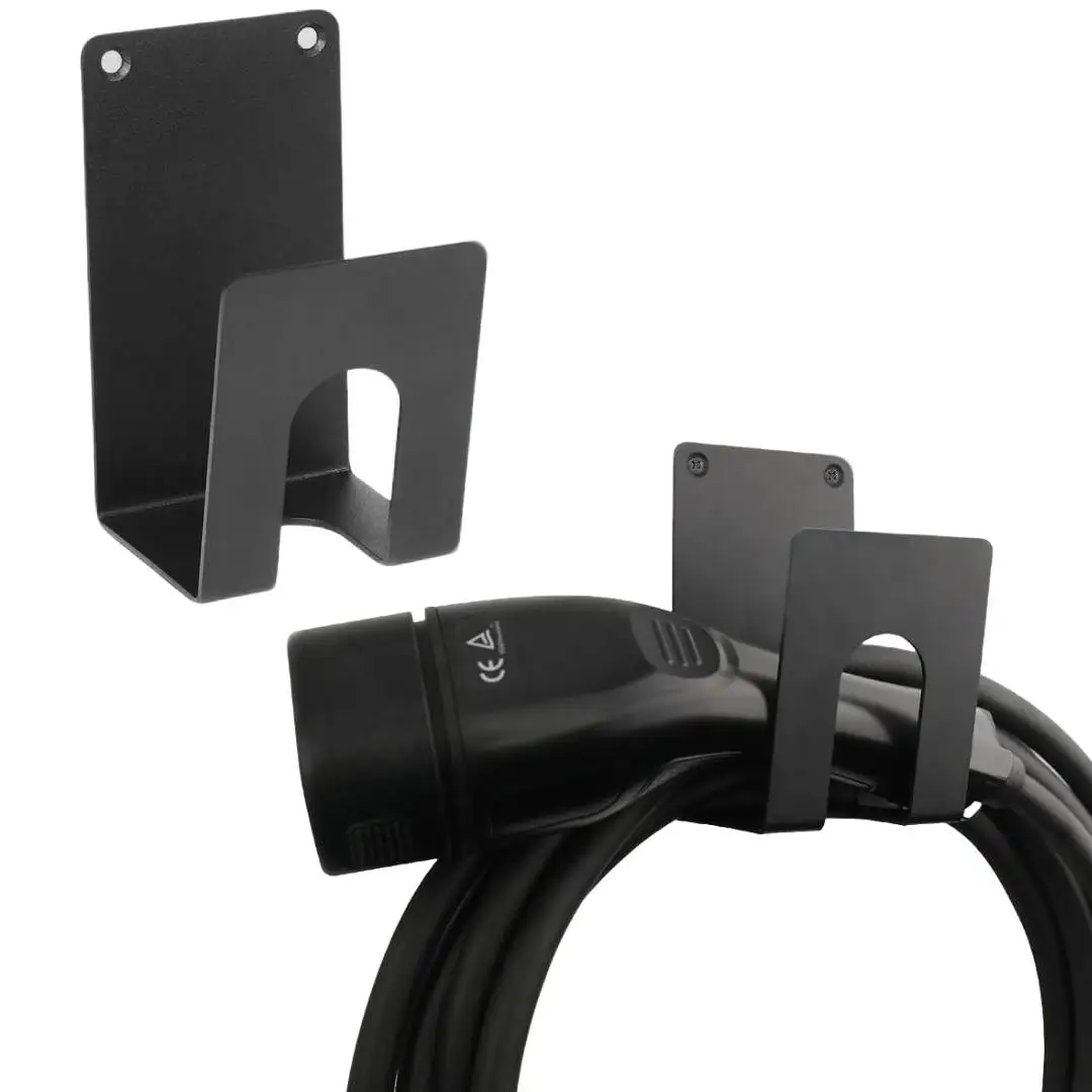 Afbeelding 6: Houder voor EV-oplader, wandgemonteerde beugelset, compatibel met SAE J1772 connector en J-haak