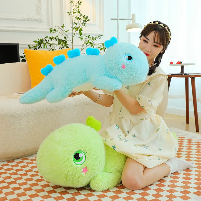 60-120cm Plush Animals Stuffed Dinosaur Toy Kids Adorable Plushie Doll Soft Lying Dino Pillow Green Pink Blue Children Boy Gift