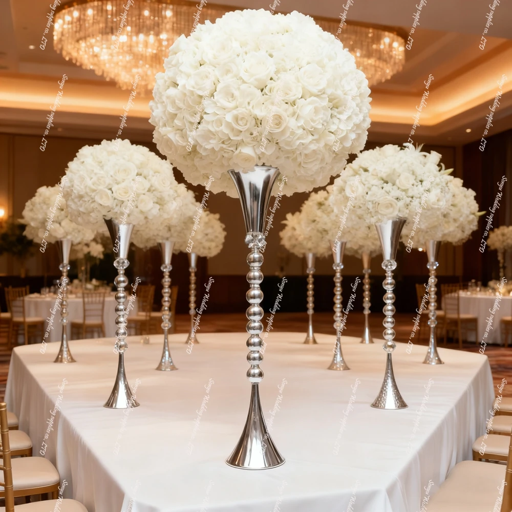 

10pcs f30 60-110cm Wedding Walkway Decoration Gold Centerpiece Flower Stand Iron aisle Pillar Circular flower pot Display Stand