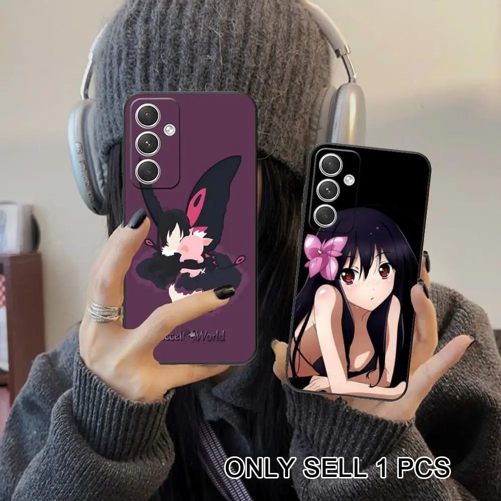 Accel World Kuroyukihime Phone Case for Samsung Galaxy S26 S25 S24 S23 S22 S21 S20 Note20 Plus FE Ultra Soft Shockproof Cover
