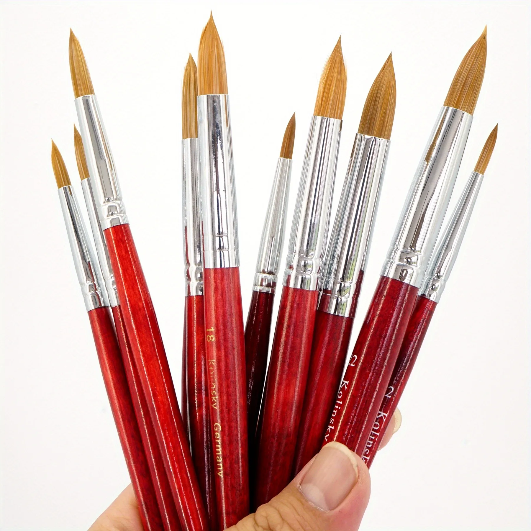 Pincel de visón para decoración de uñas, mango de madera, herramientas de dibujo para manicura, pinceles de pintura con puntos acrílicos, 1 ud.