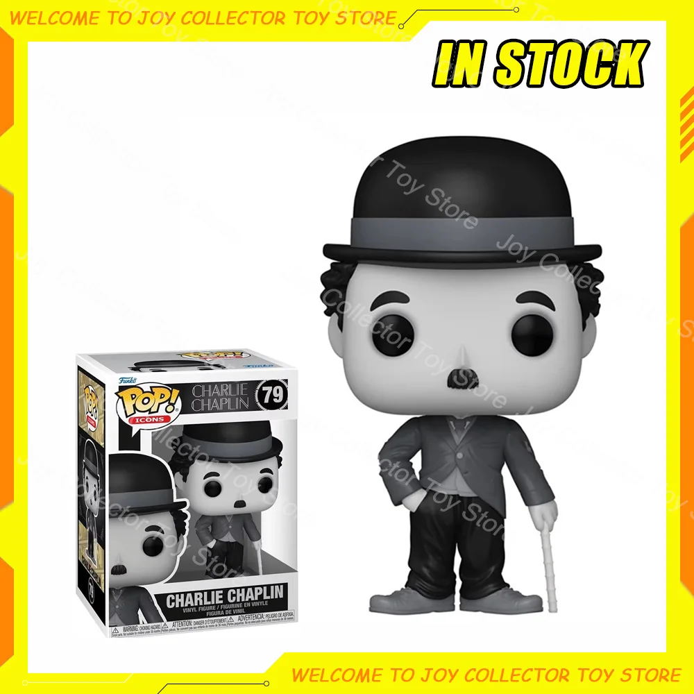 Original Funko Pop Charlie Chaplin Vinyl Figures GK Figurine Model Trendy Desk Decoration Ornament Gift Toys for Children