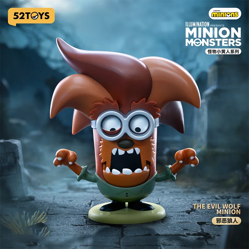 52Toys Minion Monsters Blind Box Aufziehfigur Bewegliche Figur Dave Acula Universal Illumination Film-Peripherie Sammlerstück Dekofigur