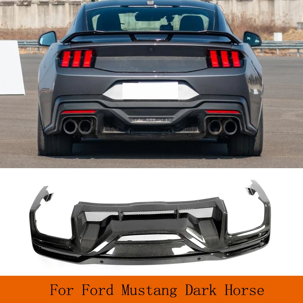 Real Carbon Fiber Car Rear Bumper Diffuser Spoiler For Ford Mustang Dark Horse 2024 Rear Bumper Protection Rear Lip Body Kits