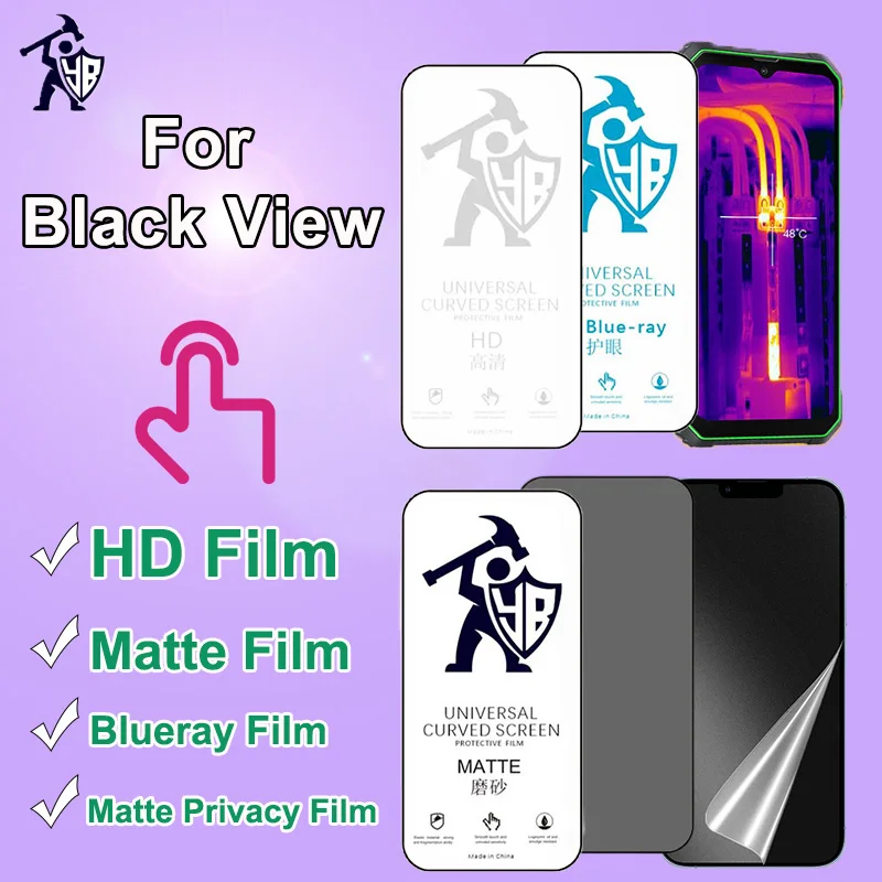 Hydrogel Film For Black View Oscal S80 A60 A70 A80 A90 Full Cover Screen Protector For BL5000 BL8800 BV6300 BV8800 BV9600 Pro