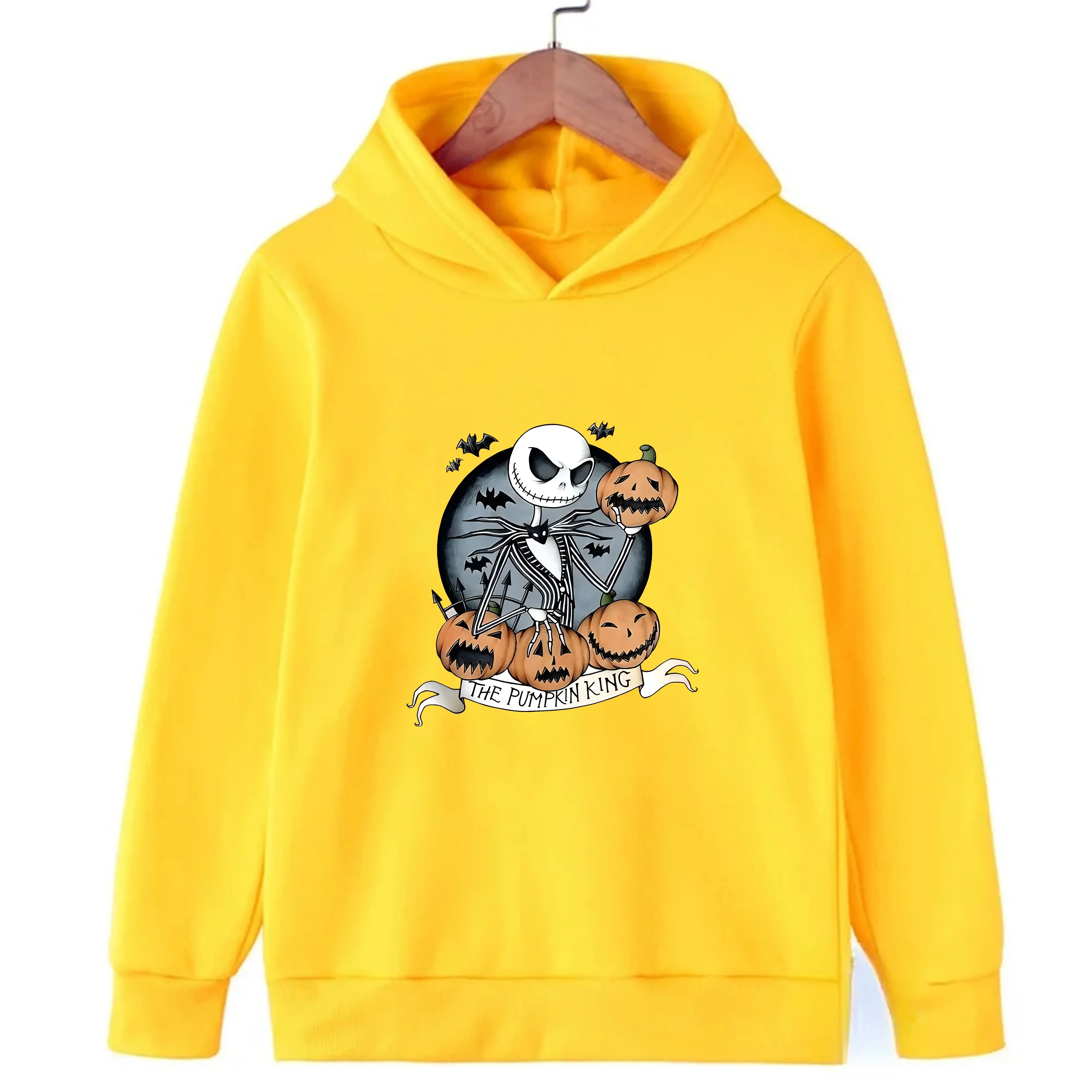 ديزني الكابوس قبل عيد الميلاد الأطفال هوديي جاك الجمجمة هالوين اليقطين طباعة عارضة السترة الدافئة