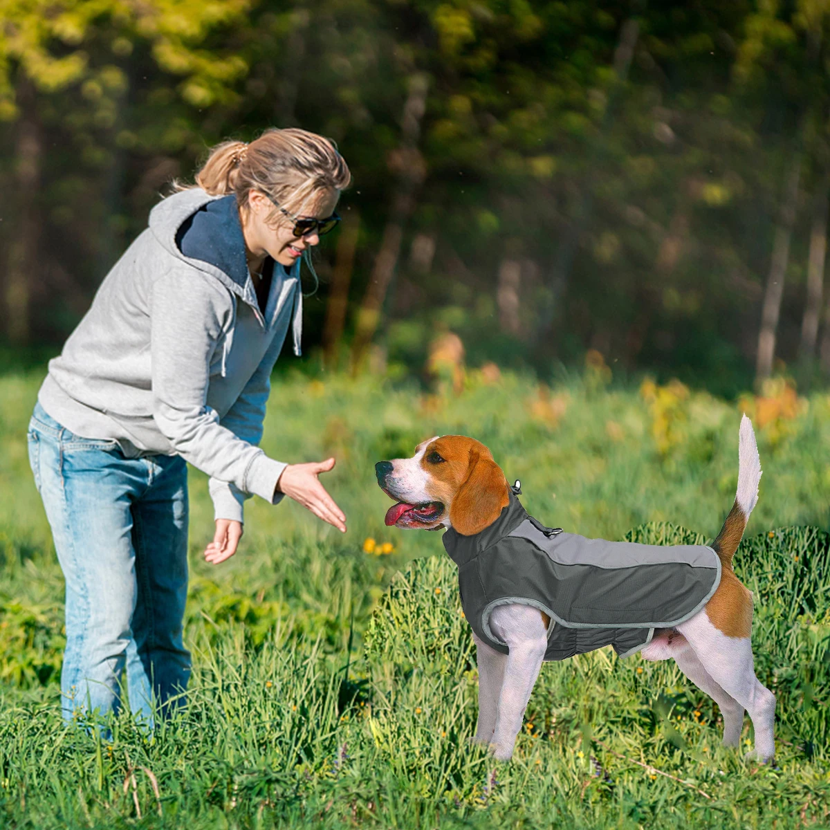 

Dog Jacket Coat Waterproof Cooler for Dogs Black Raincoat Big Cold Weather Coats Protection