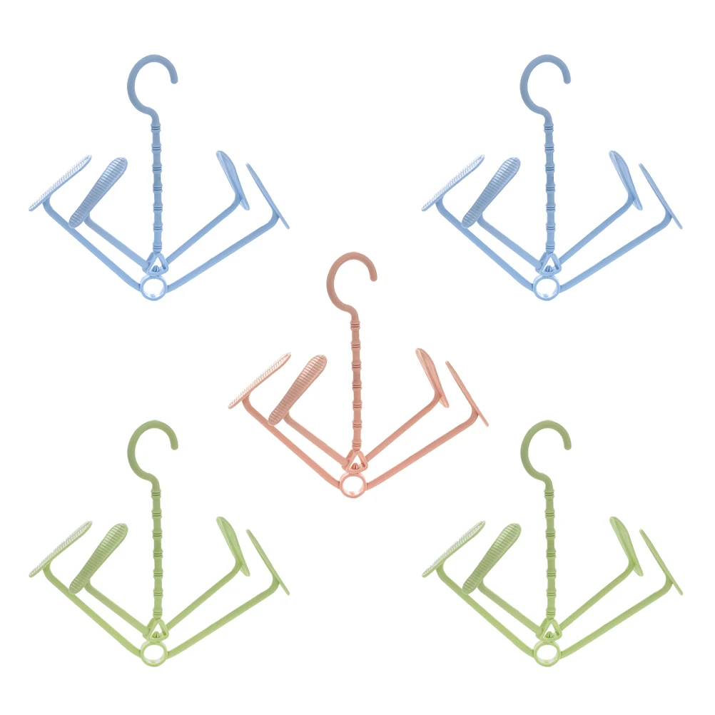 

5pcs Multifunctional Shoes Drying Rack Foldable Shoe With Clips Lightweight Plastic Hanger Hook For Boots