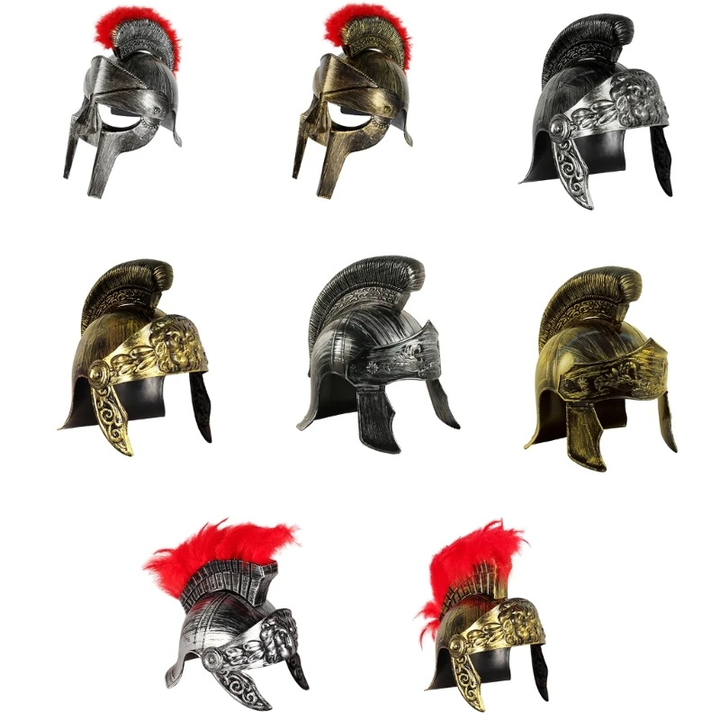 

Adult Carnival Roman Helmet Gladiators Hat Cosplay Ancient European Soldier Hat M6CD