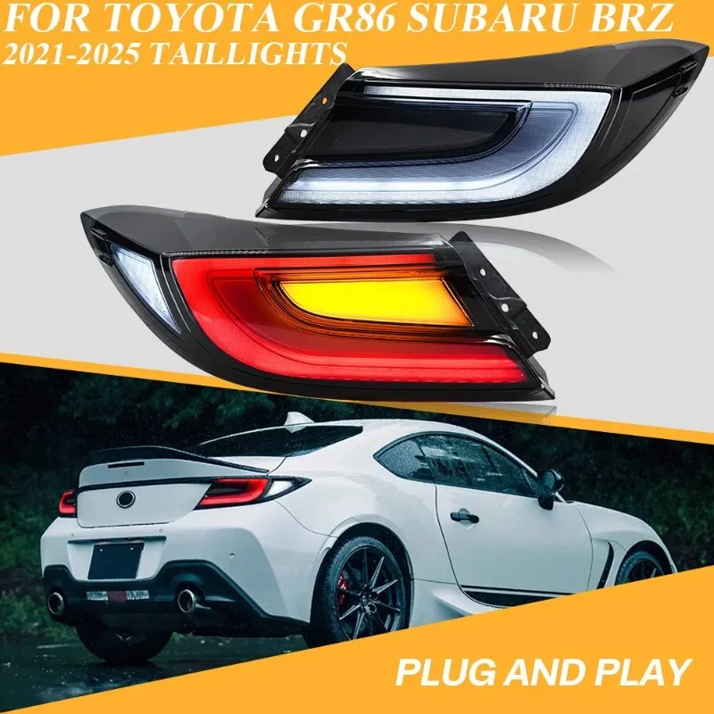 

Для Toyota GR86 Subaru BRZ ZN8 ZD8 2022-2025 светодиодные задние фонари пара дымовых линз