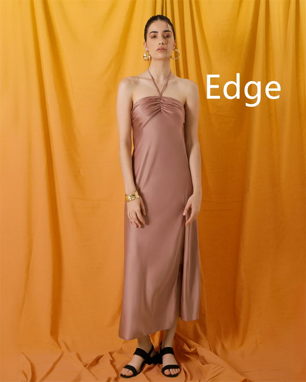 فستان سهرة أنيق مخصص من الساتان رسن رسمي بدون أكمام فستان حفلة موسيقية مزاجه سويب تراين فساتين مناسبة خاصة