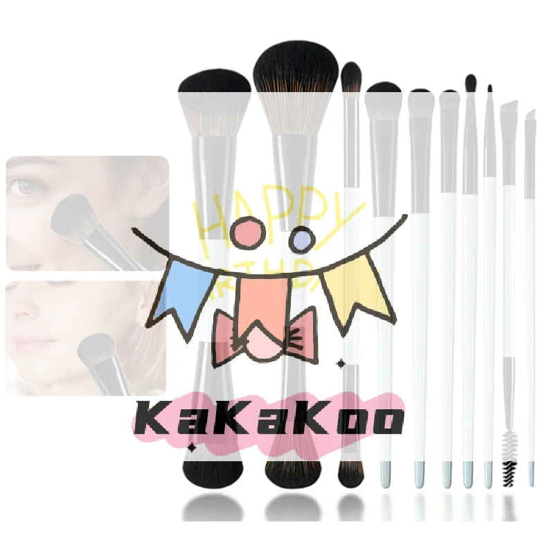 1/3/6/10 قطعة فرشاة وجه كريم أساس مزدوجة الأطراف احترافية لمزج ظلال العيون وخافي عيوب مستحضرات التجميل وأدوات مكياج أحمر الخدود