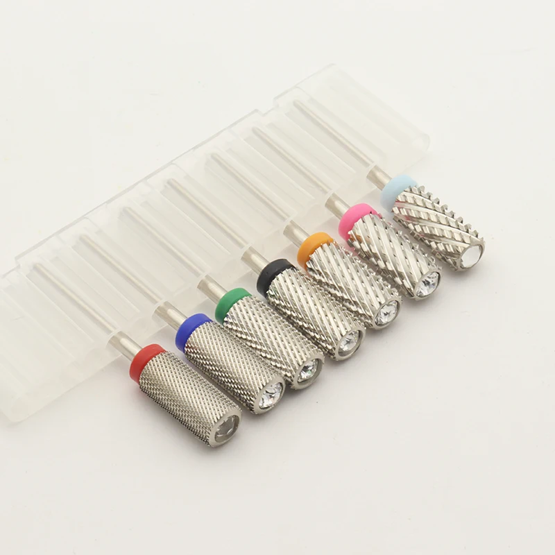 New Silver! Quality 6.5mm Diamond Big Round Top Barrel Original Tungsten Steel Carbide Manicure Nail Drill Bit File Accessories