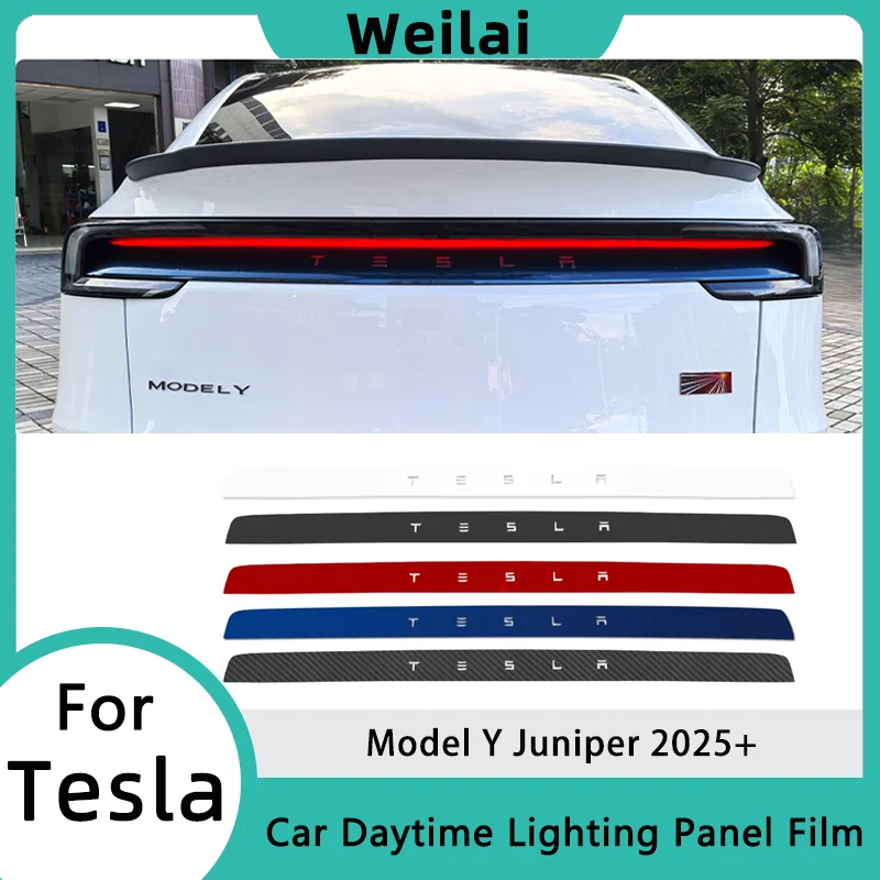 

For Tesla Model Y Juniper 2025 Car Trunk Daytime Lighting Panel Film PVC Car Paint Protection Decoration Film Auto Accessories