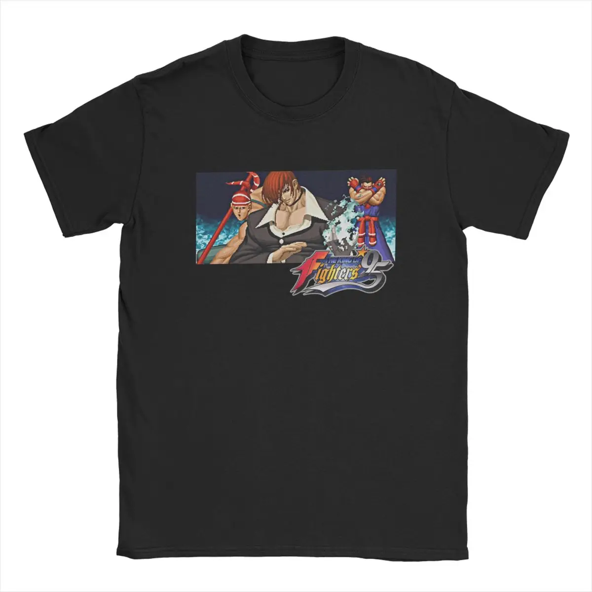 King Of Fighters Kof 95 Iori  Casual 100% Cotton Tees Short Sleeve pixel retro game T Shirt for men Crew neck Tops Gift Idea