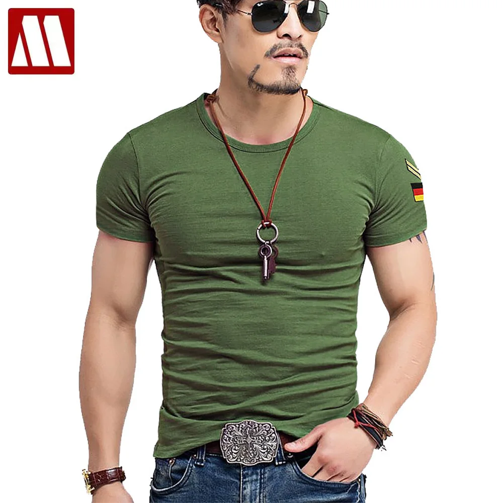 

Military Style Summer Casual Male Round Neck T Shirts Unisex Armband Cotton Tshirt Embroidered Clothing Men's Tactical T-shirt