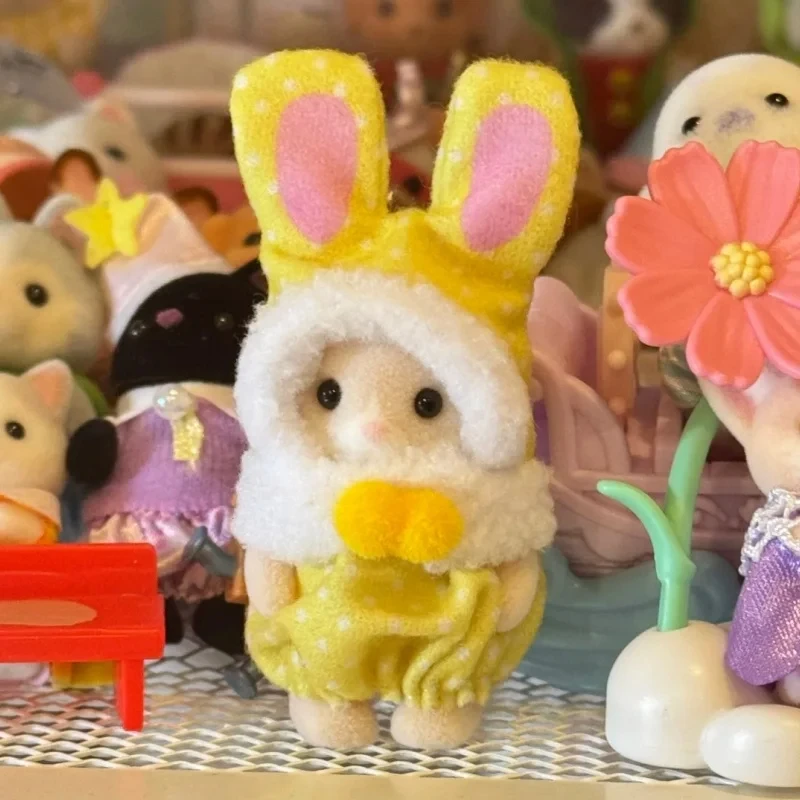 本物のシルバニアファミリー 40 周年記念ウサギの赤ちゃんシリーズブラインドボックスブラインドバッグ確認アニメグッズ人形ギフトおもちゃ