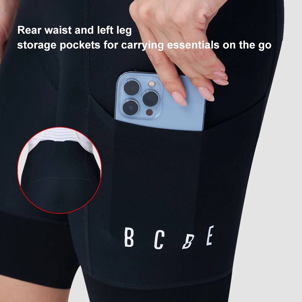 BCBE Women Cycling Bib Shorts 7H Italy Elastic Interface Padded Riding Bib Tights Racing Bike Pants Slim Fit  Road Bicycle Short