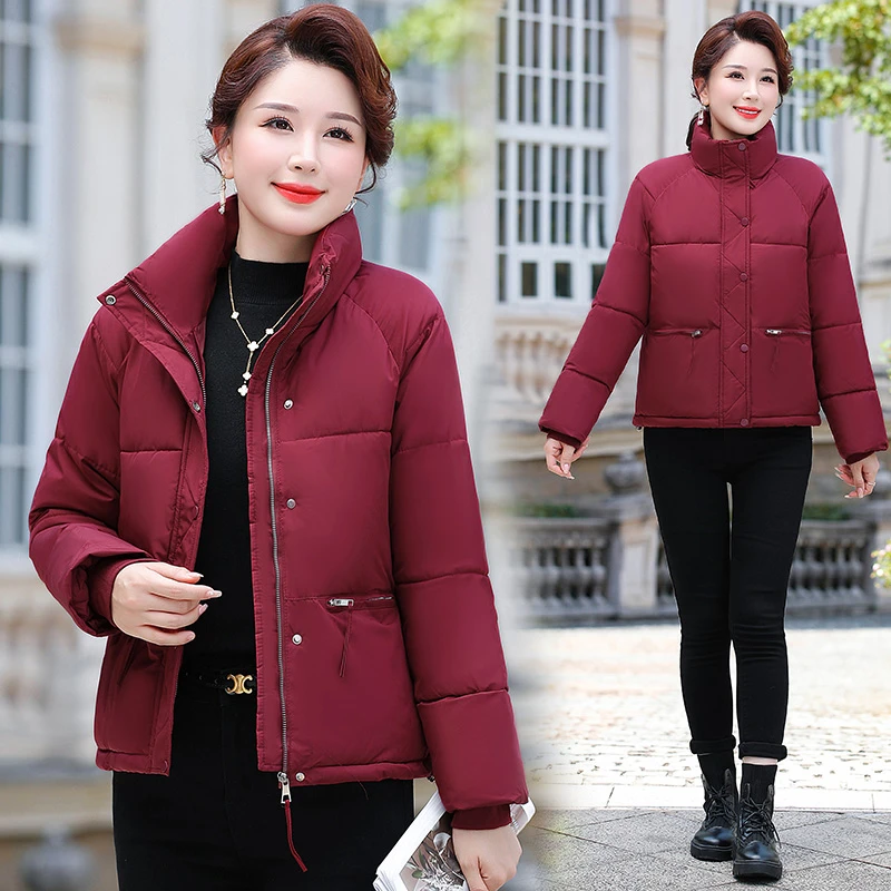 

New Winter Jacket Women Parkas Thick Down Cotton Padded Parka Female Jacket Loose Short Coat Warm Outwear