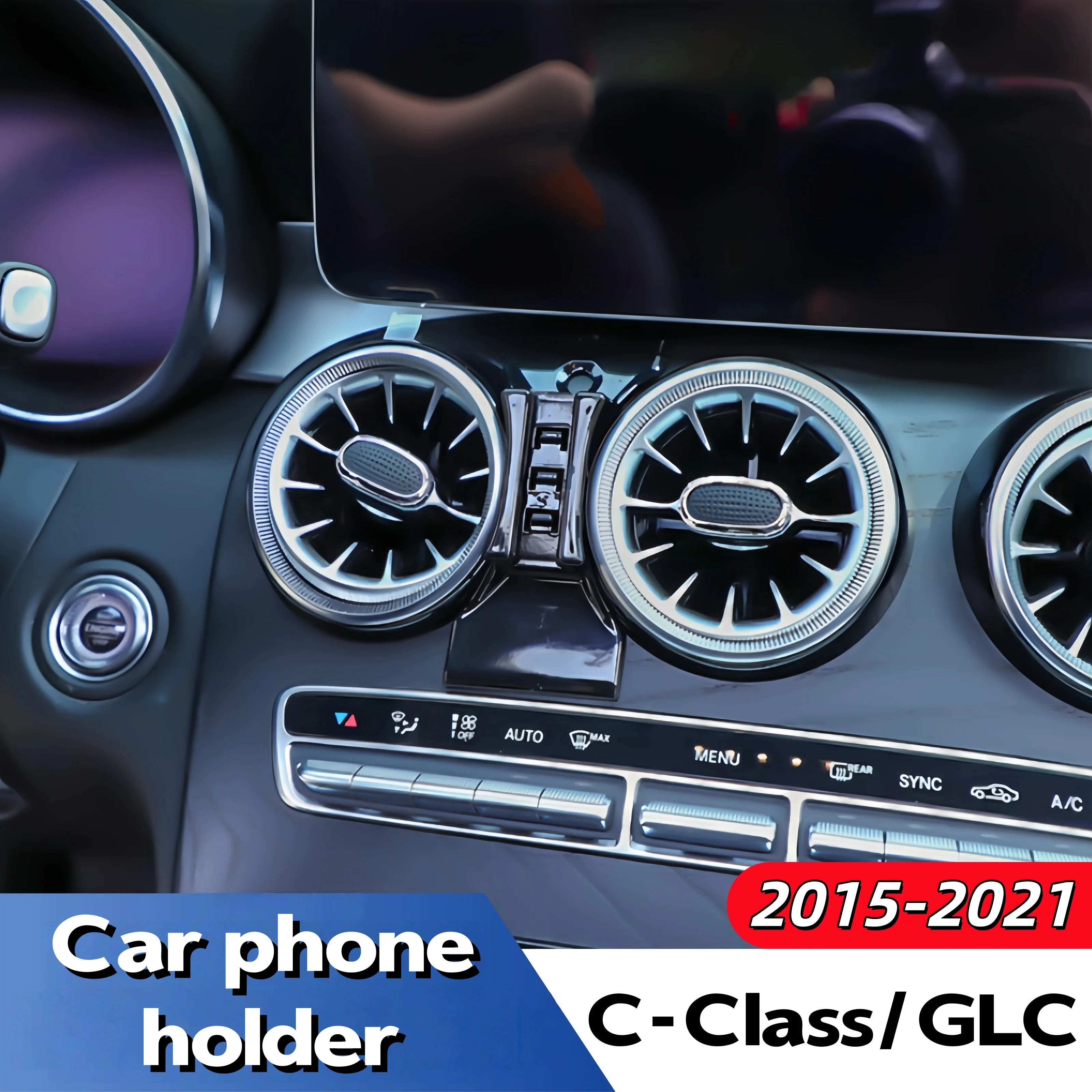 Suitable for Mercedes-Benz 2015-2021 C-Class Car Mobile Phone Holder Left-Hand Drive Models Air Outlet Gps Navigation Mobile Phone Holder