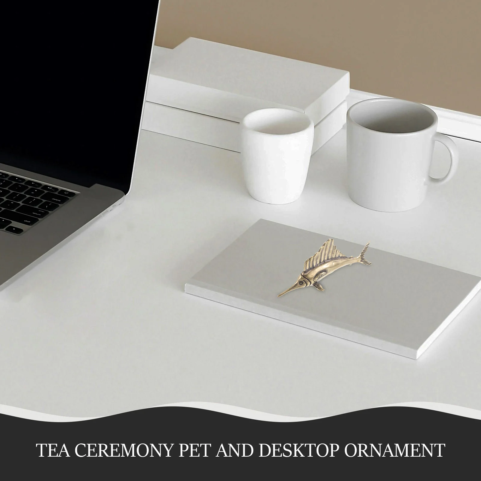 

Brass Ancient Copper Tuna Vintage Mini Metal Fish Statue Tea Ceremony Pet Desktop Ornament Home Office Decor Teaware Accessory