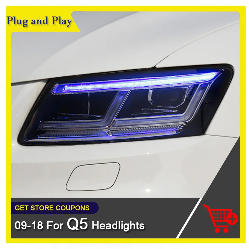 

Upgraded Car Styling Headlights for Audi Q5 2009-2018 Q5 LED Headlight DRL Hid Head Lamp Angel Eye Bi-Xenon Auto Accessories