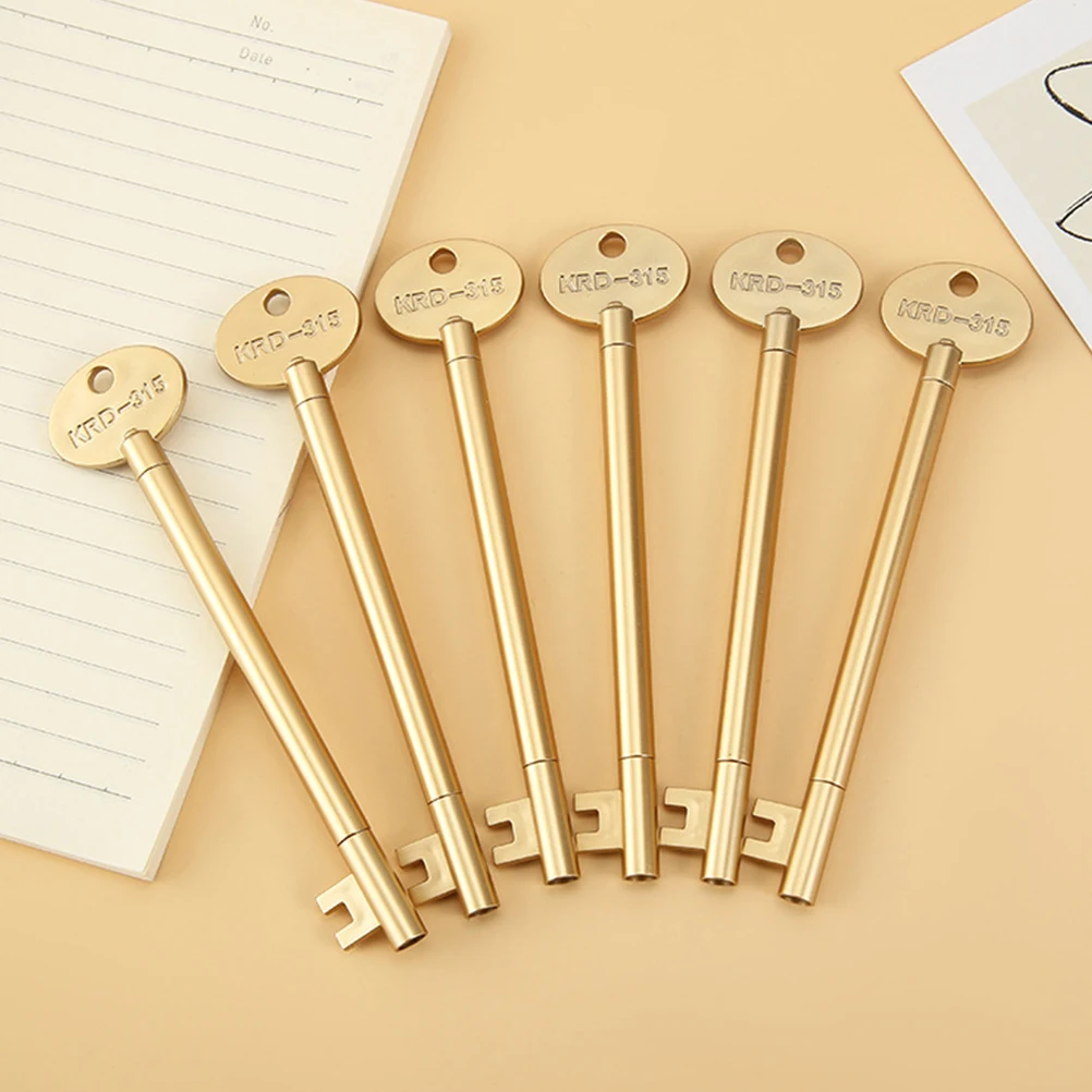 

12pcs Key Shaped Gel Smooth Writing Signature Pen For School Office Home Portable Ink Pens Students Stationery Note Taking Pens
