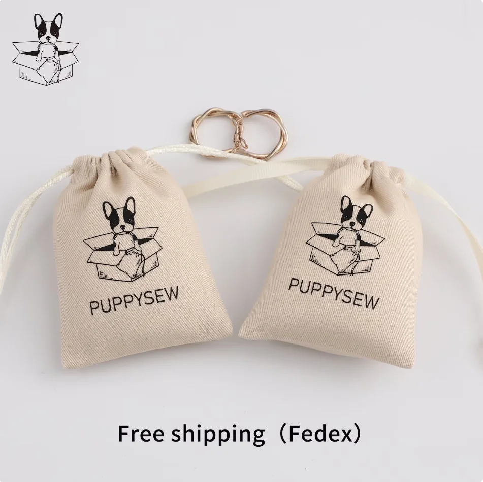 50 Cotton drawstring bag personalize logo custom dust pouch jewelry packaging pouch printing wholesale gift packaging product po