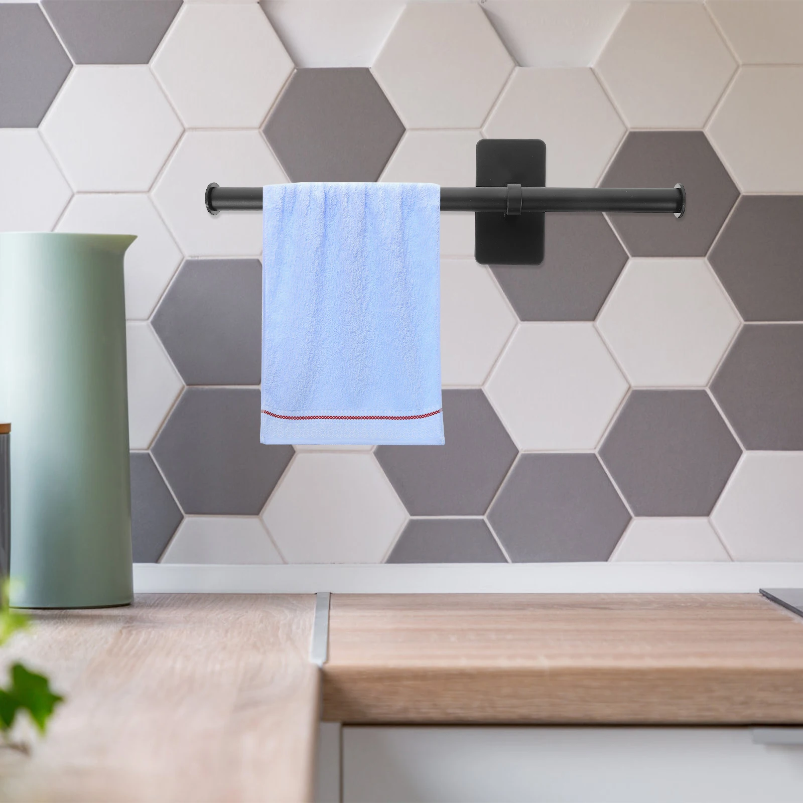 

Black 35cm Bathroom Towel Mount Aluminum Alloy Storage Holder Drying Bar For Kitchen Balcony Bathrooms Practical