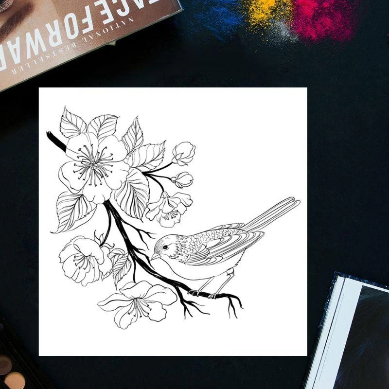 Flower Bird Silicone Clear Stamp Reusable Decorative Transparent Stamper top sale