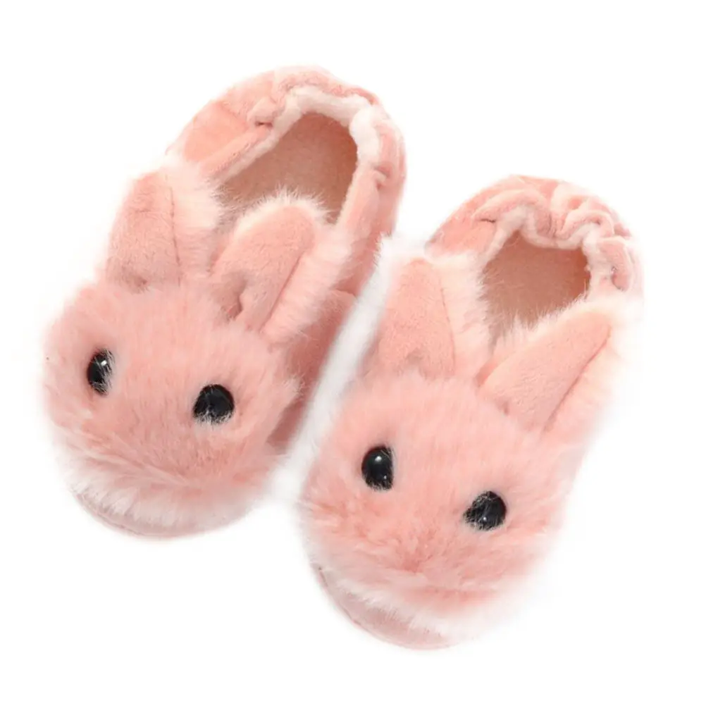 

1Pair Children Warm Nonslip Slippers Rabbit Shape Size 13 14 Winter Household Skid-Proof Cotton Toe Protection