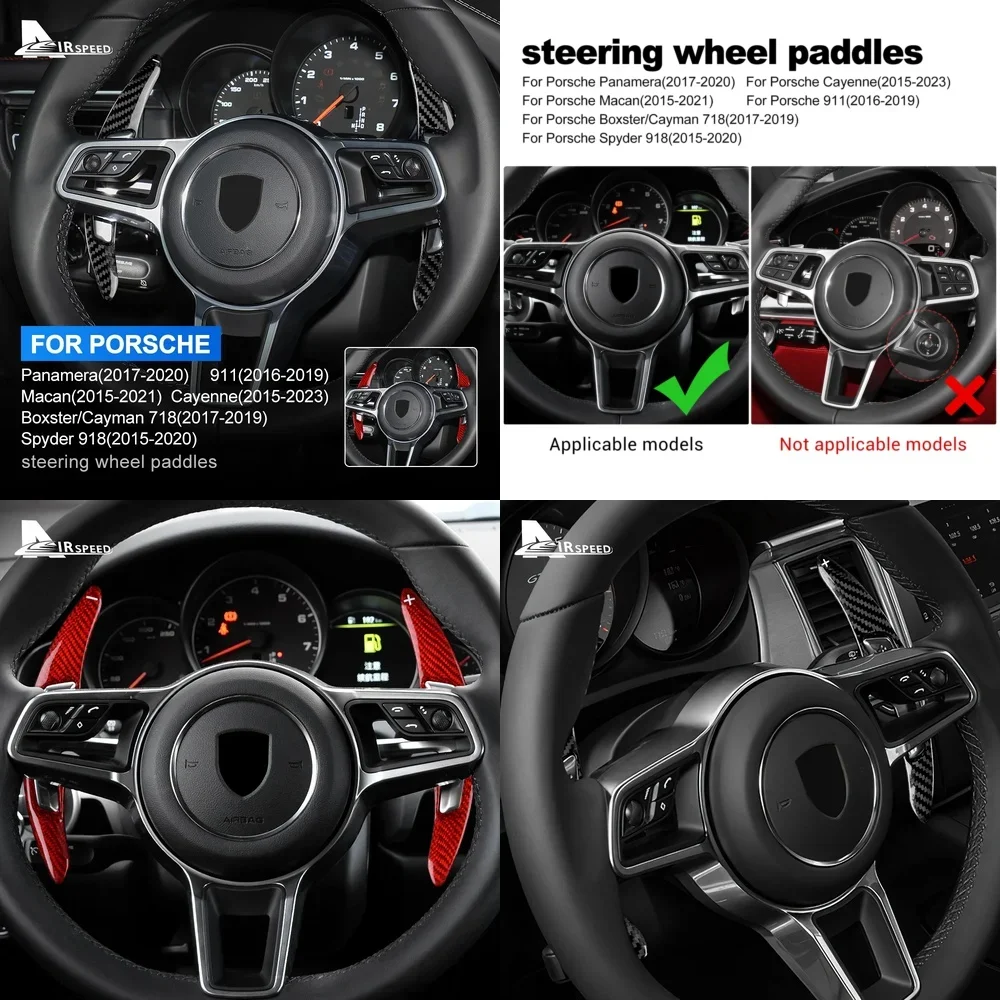 

Real Hard Carbon Fiber Steering Wheel Paddle Shifters for Porsche Panamera Macan 971 718 911 Cayenne Boxster Car Accessories